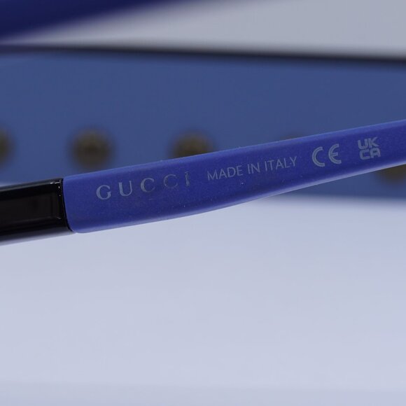 Gucci GG1737O 003 Rectangle Eyeglasses - Black/Blue 54mm - Picture 5 of 11
